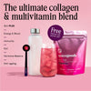 Spacegoods Glow Dust ultimate collagen and multivitamin blend on a pink background
